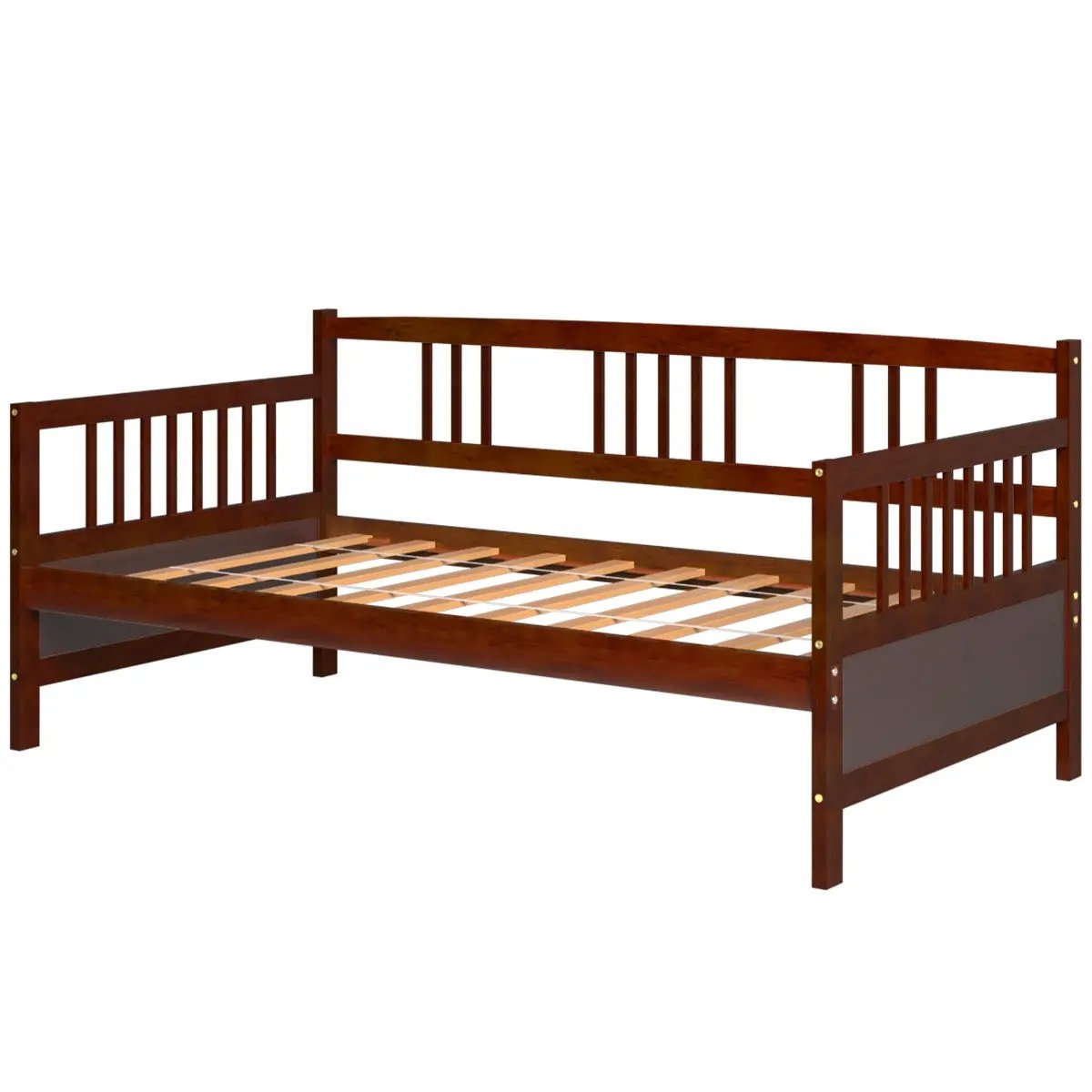 Twin Size Wooden Slats Daybed Bed with Rails by DirectDeals