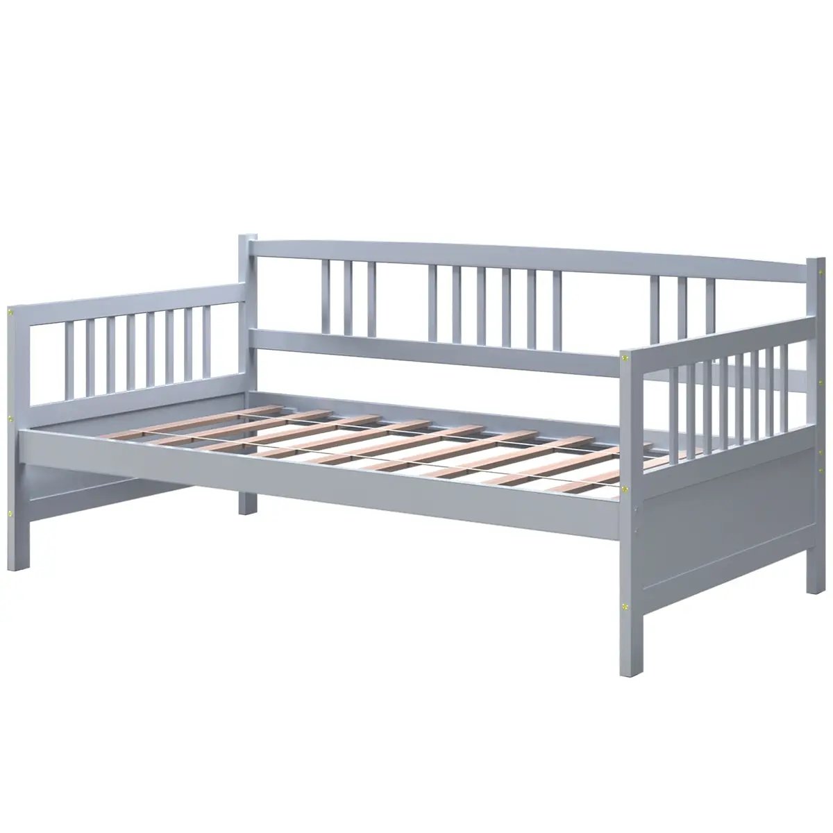 Twin Size Wooden Slats Daybed Bed with Rails by DirectDeals