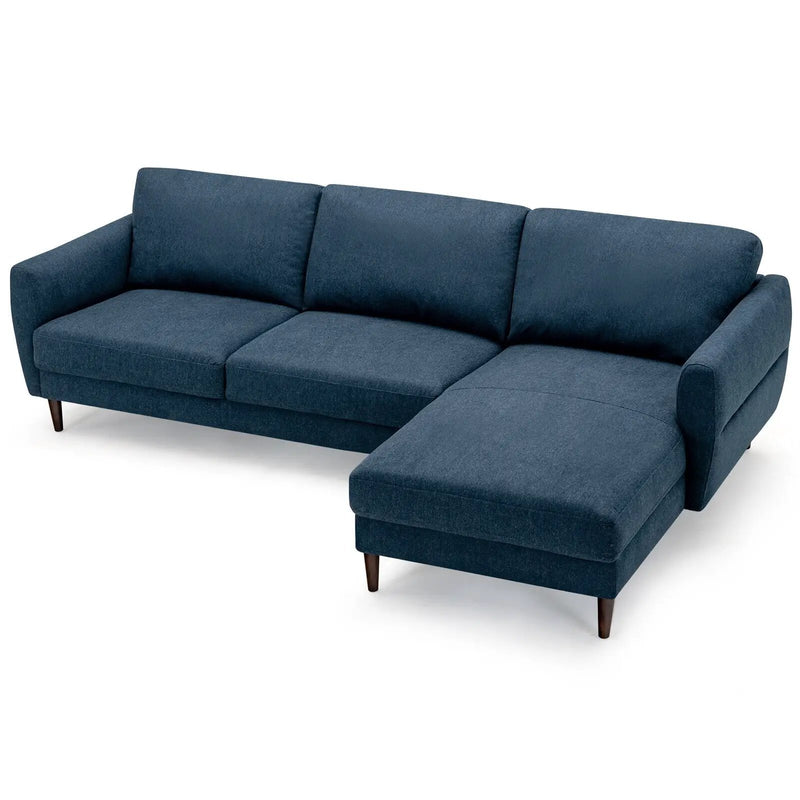 L-Shaped Fabric Sectional Sofa with Chaise Lounge and Solid Wood Legs by DirectDeals