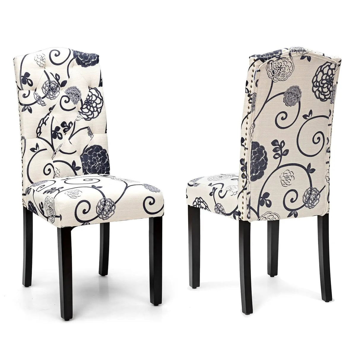 Set of 2 Tufted Upholstered Dining Chairs by DirectDeals