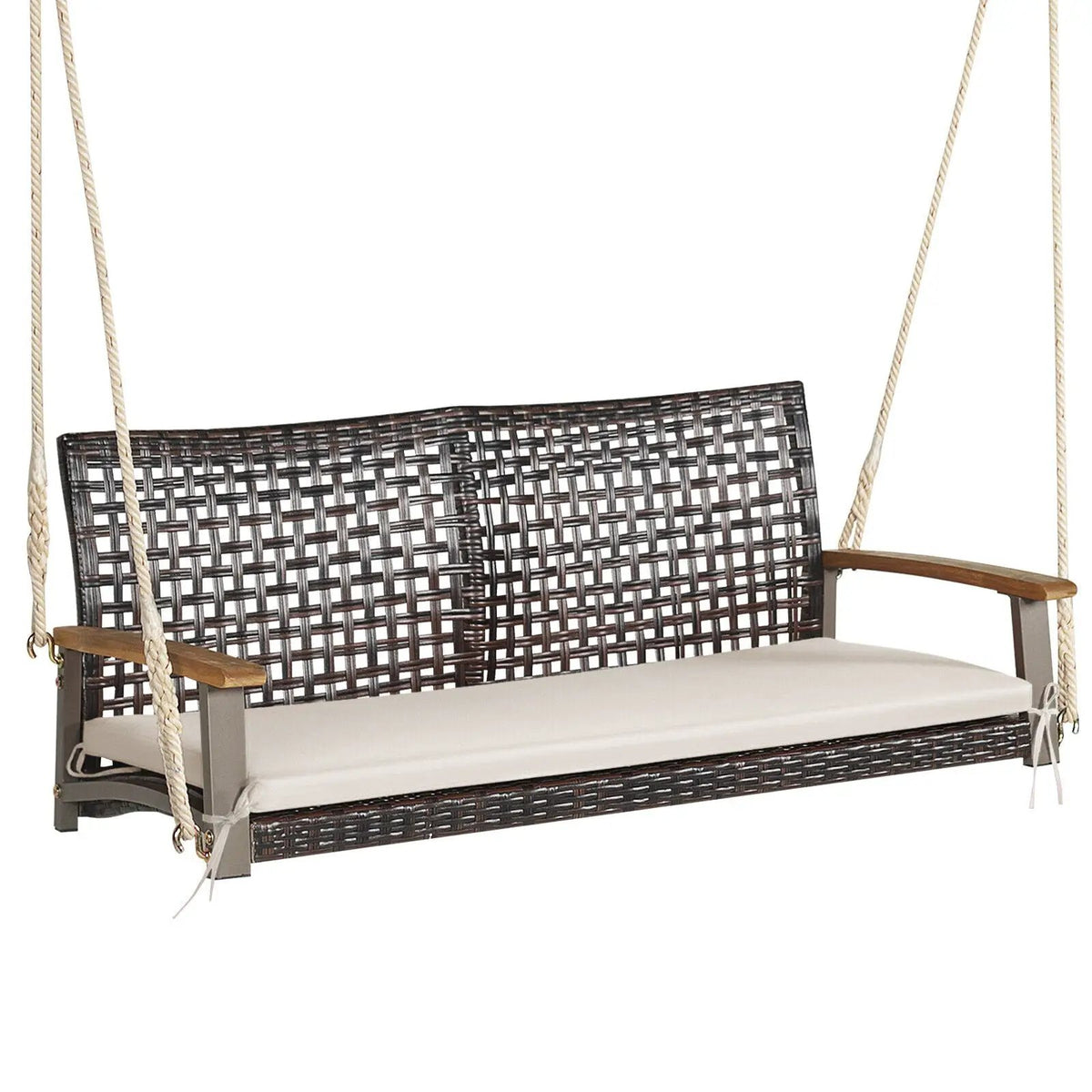 2-Person Rattan Hanging Porch Swing Chair by DirectDeals