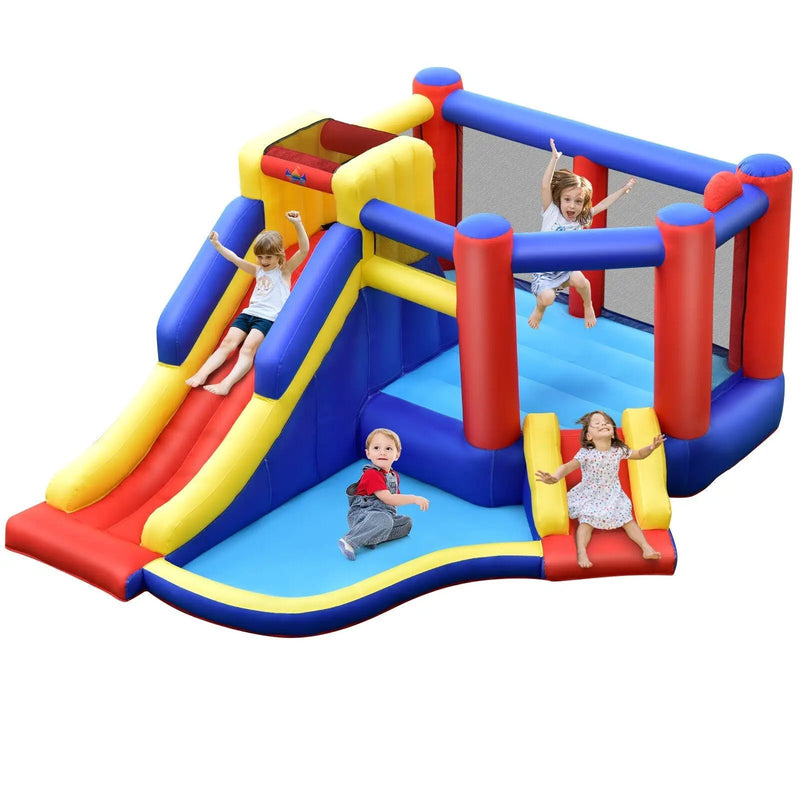 Kids Inflatable Bouncy Castle with Double Slides without Air Blower by DirectDeals