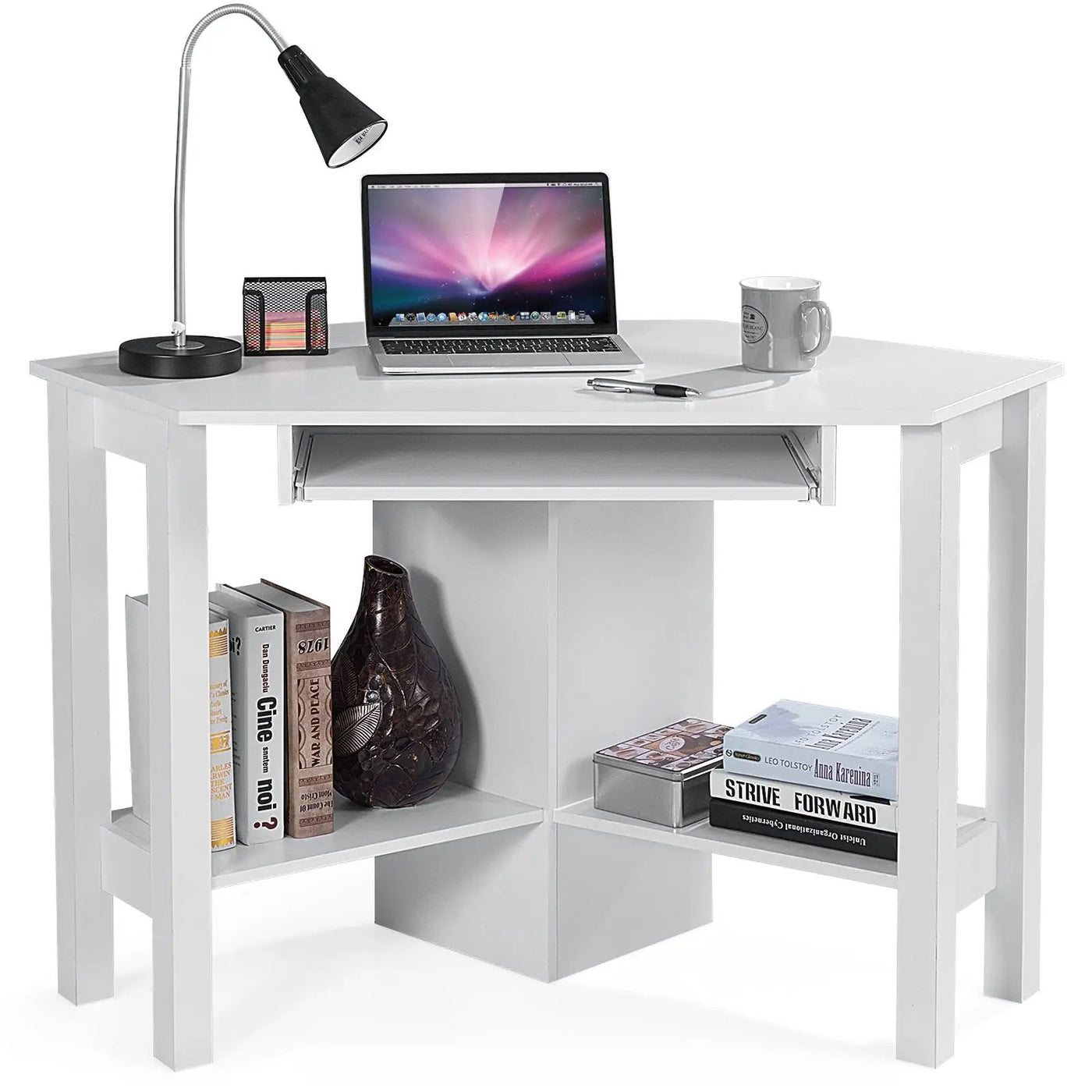 Wooden Study Computer Corner Desk with Drawer by DirectDeals