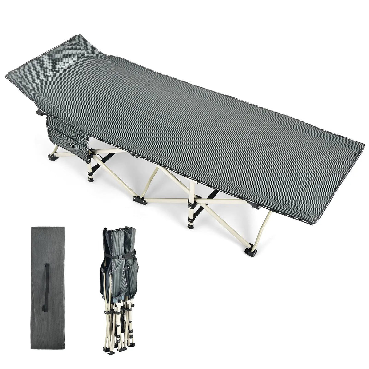 Wide Foldable Camping Cot with Carry Bag by DirectDeals