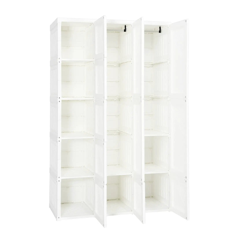 Foldable Armoire Wardrobe Closet with 10 Cubes by DirectDeals