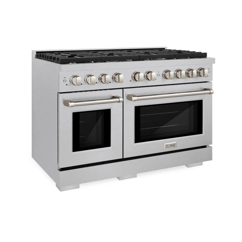 ZLINE 48"Paramount Dual Fuel Range DuraSnow® Stainless Steel SDRS-48 by Farmhouse Kitchen and Bath