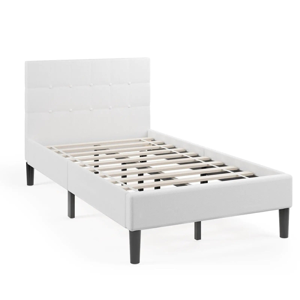 Platform Bed with Button Tufted Headboard by DirectDeals