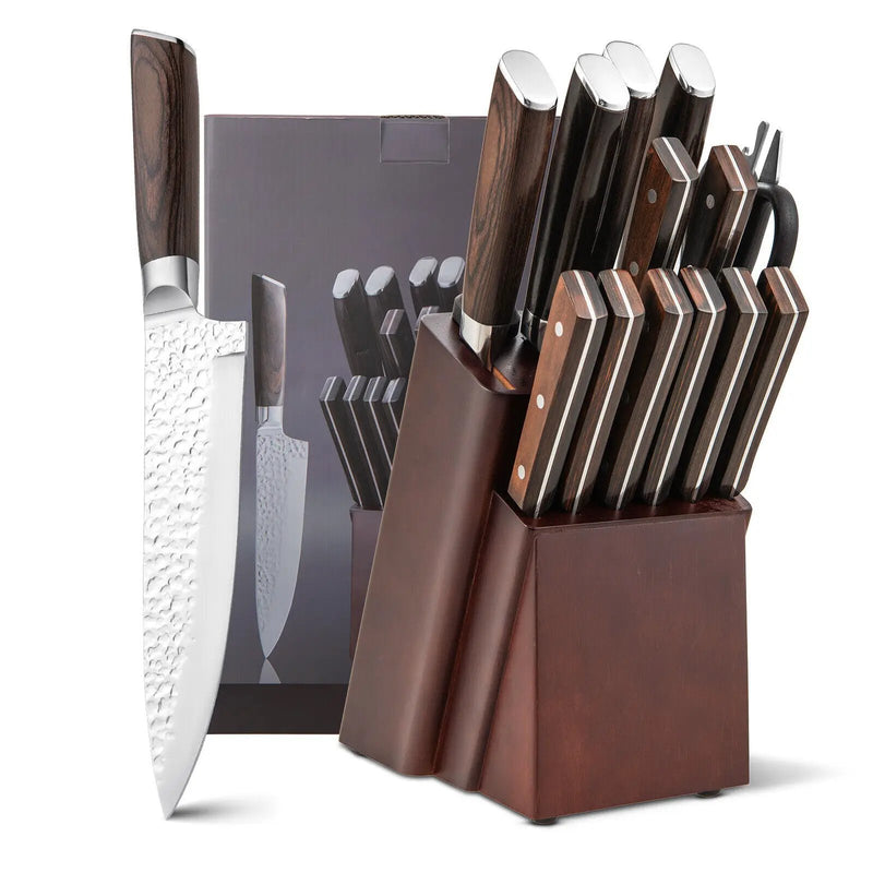 15 Pieces Stainless Steel Knife Set with Ergonomic Handle by DirectDeals