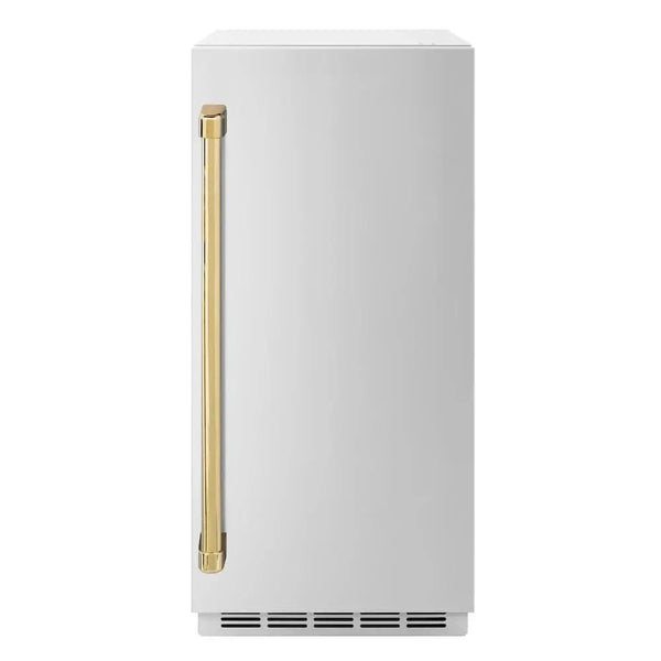 ZLINE 15" Touchstone Gourmet Ice Maker Drain Pump Stainless Steel Door Polished Gold IGMDZ-ST-15-G
