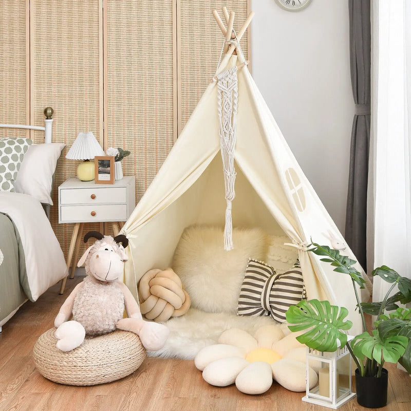 Foldable Kids Canvas Teepee Play Tent by DirectDeals