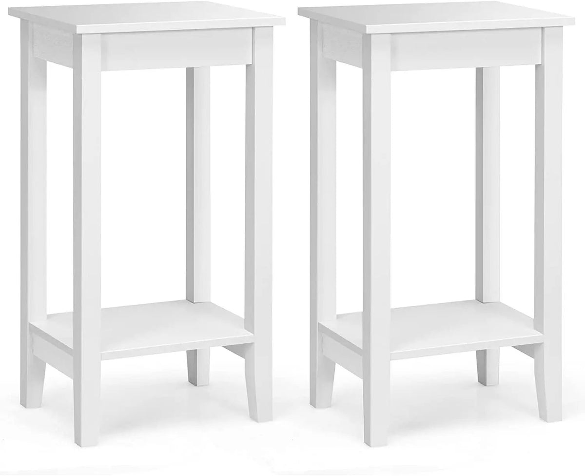 Set of 2 Versatile 2-Tier End Table with Storage Shelf by DirectDeals