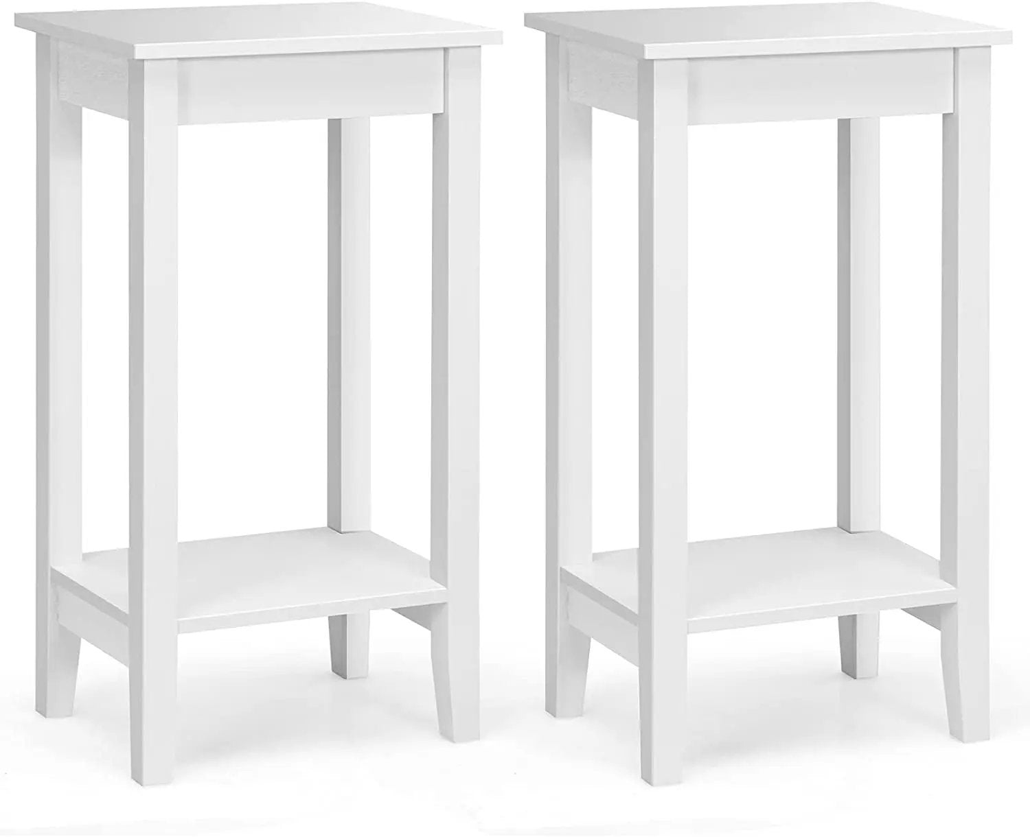 Set of 2 Versatile 2-Tier End Table with Storage Shelf by DirectDeals