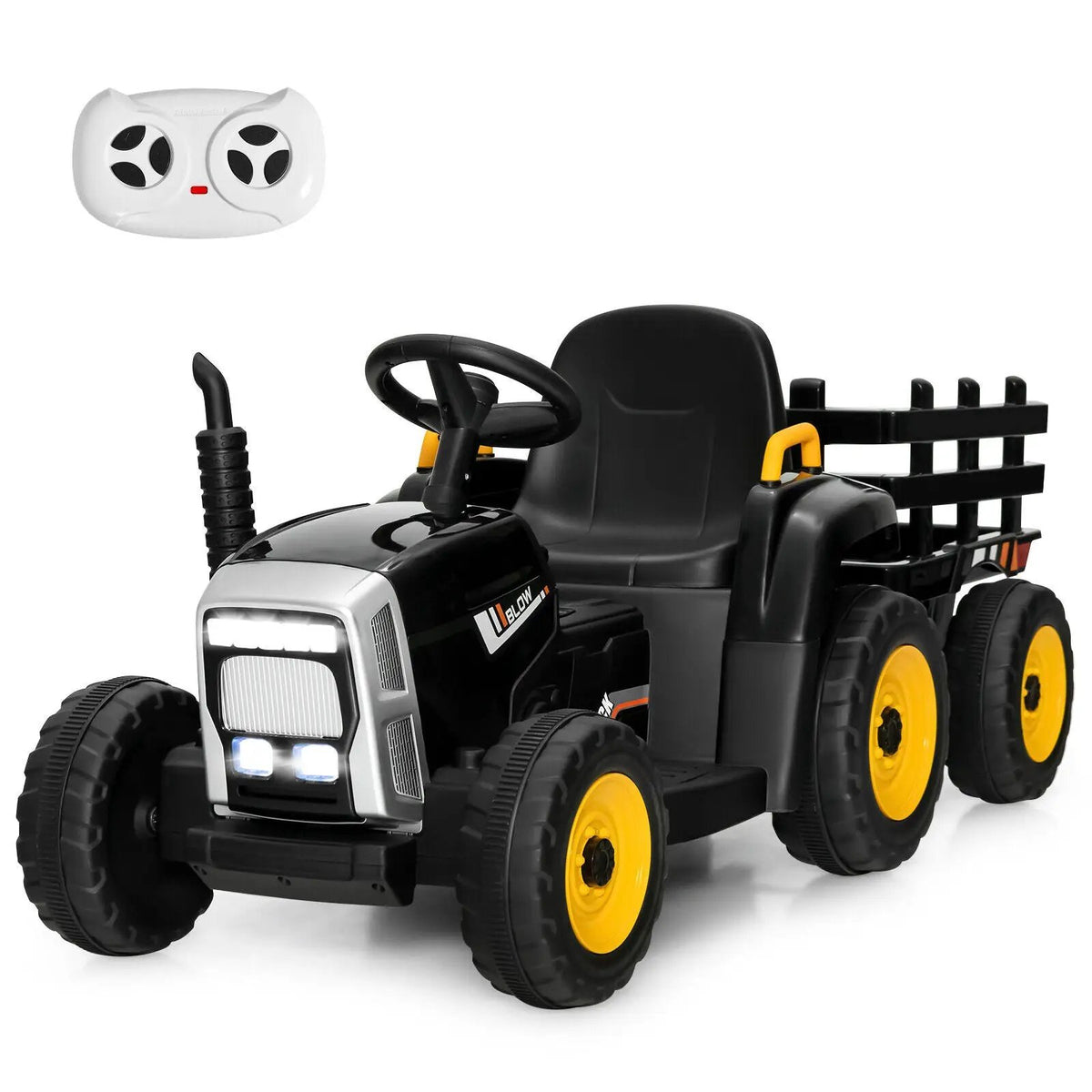 12V Ride on Tractor with 3-Gear-Shift Ground Loader for Kids 3+ Years Old by DirectDeals