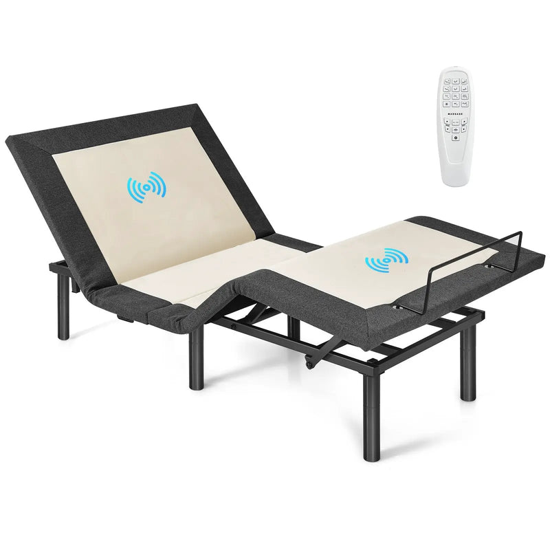 Queen Size Adjustable Bed Base Electric Bed Frame with Massage Modes by DirectDeals