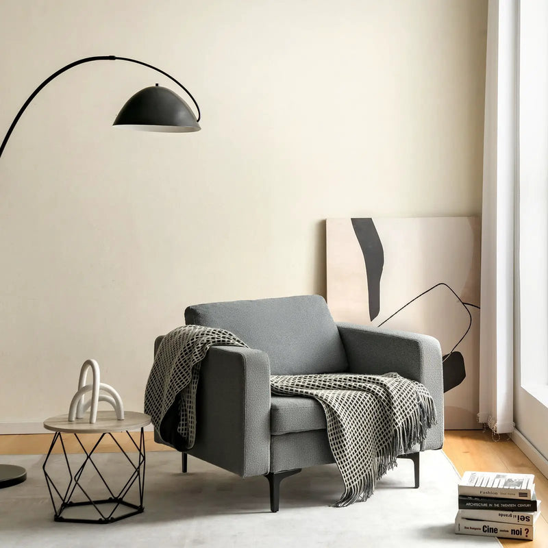 Modern Accent Armchair with Side Storage Pocket by DirectDeals