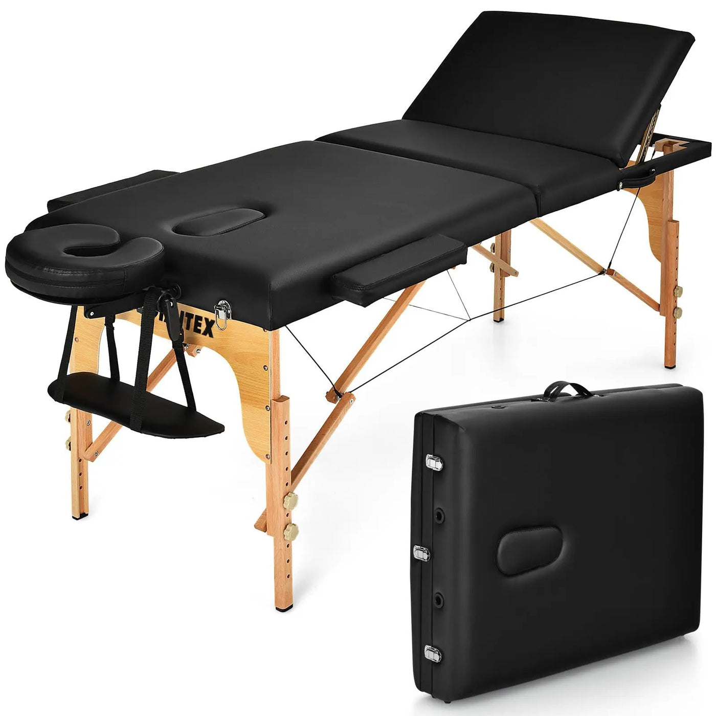3 Fold Portable Adjustable Massage Table with Carry Case by DirectDeals