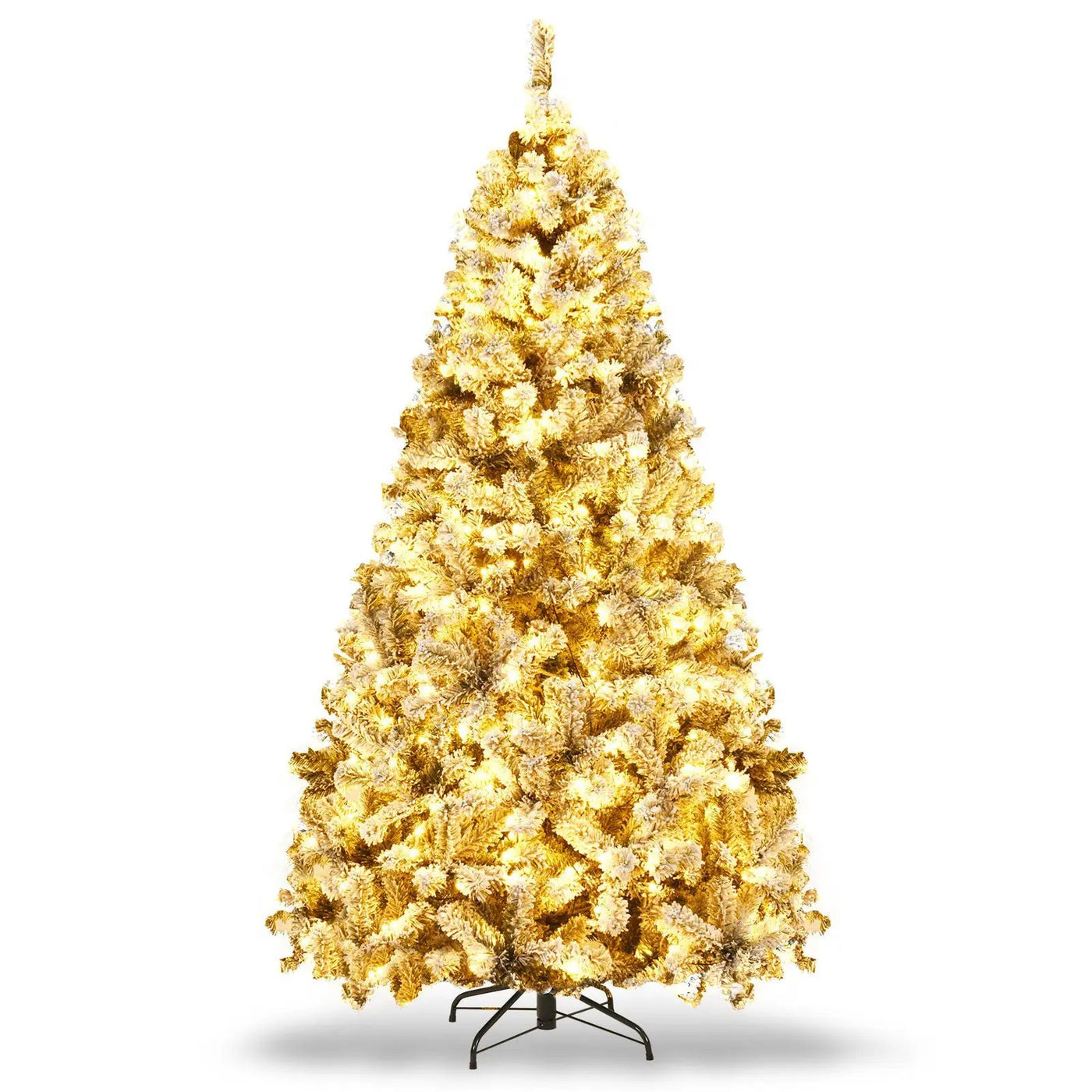 Pre-Lit Premium Snow Flocked Hinged Artificial Christmas Tree by DirectDeals