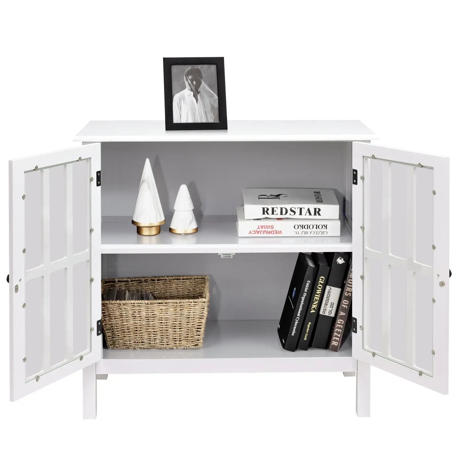 Glass Door Sideboard Console Storage Buffet Cabinet by DirectDeals
