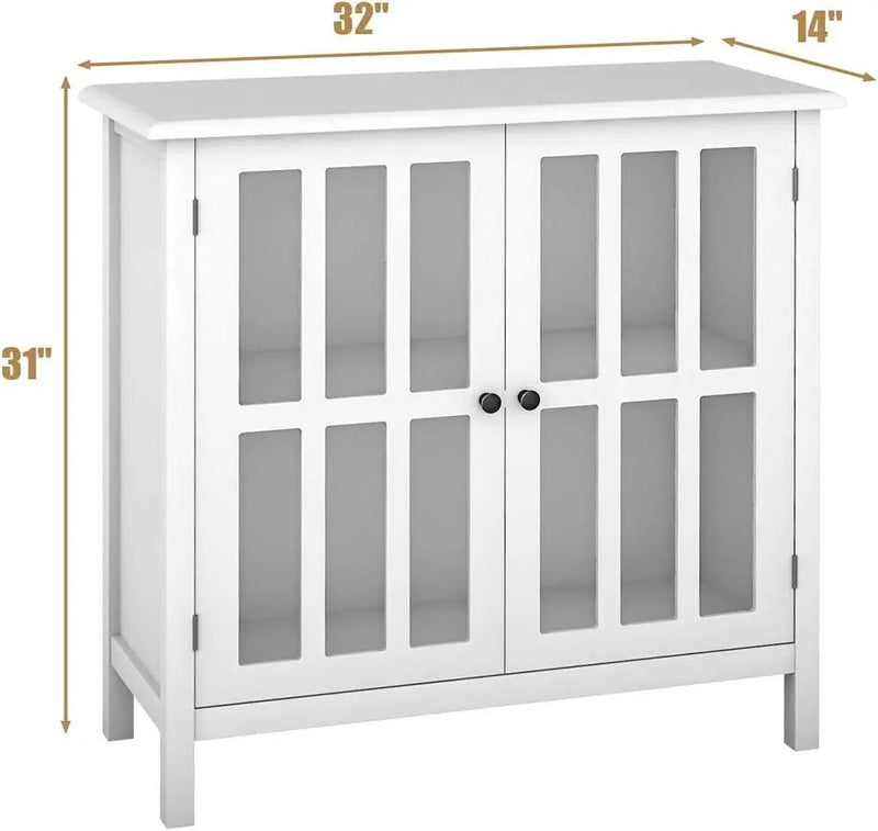 Glass Door Sideboard Console Storage Buffet Cabinet by DirectDeals