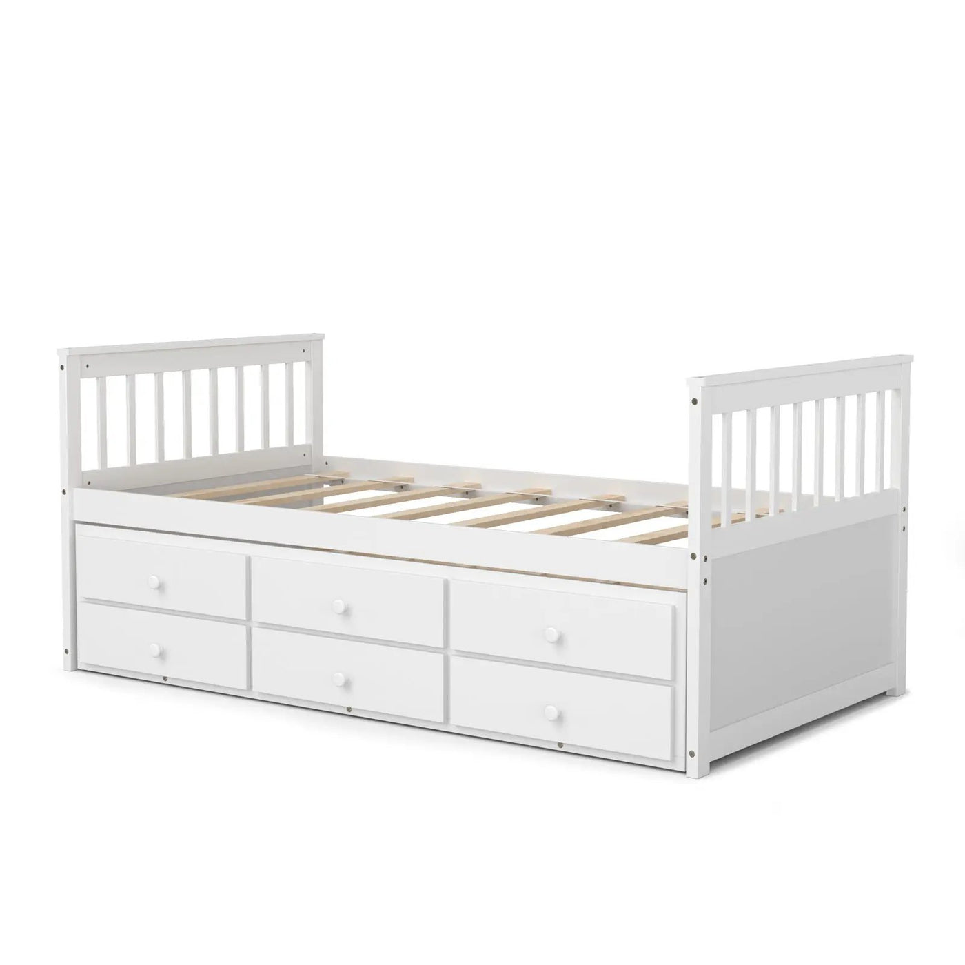 Twin Captain’s Bed with Trundle and 3 Storage Drawers by DirectDeals