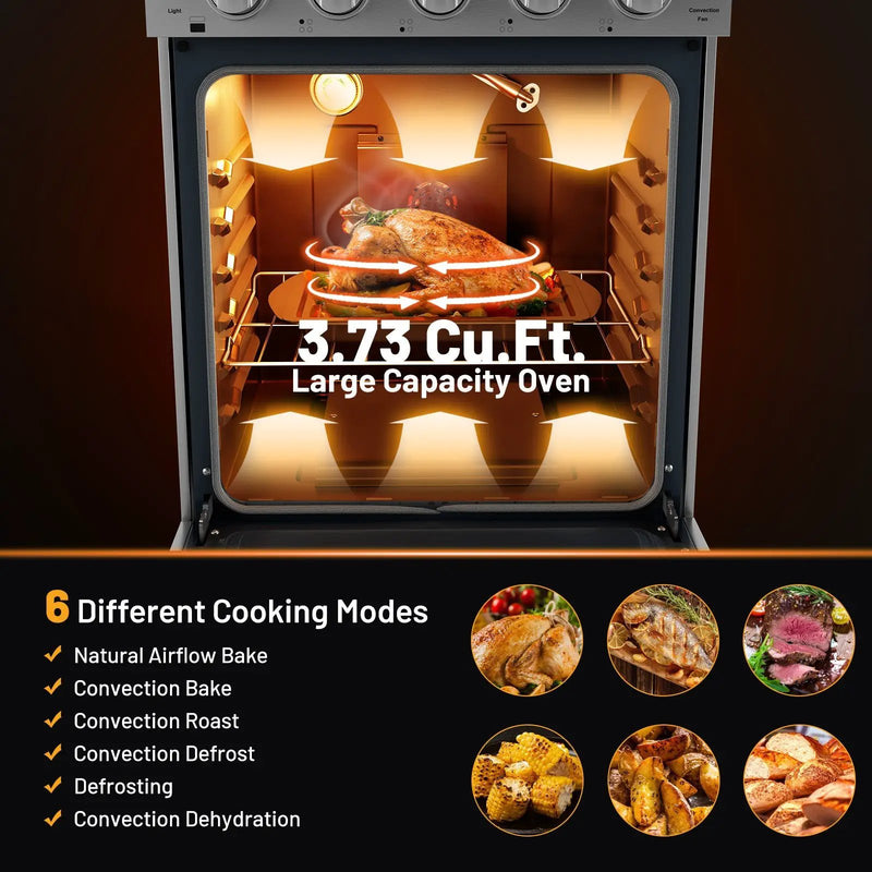 24 Inches Freestanding Natural Gas Range with 4 Burners Cooktop by DirectDeals