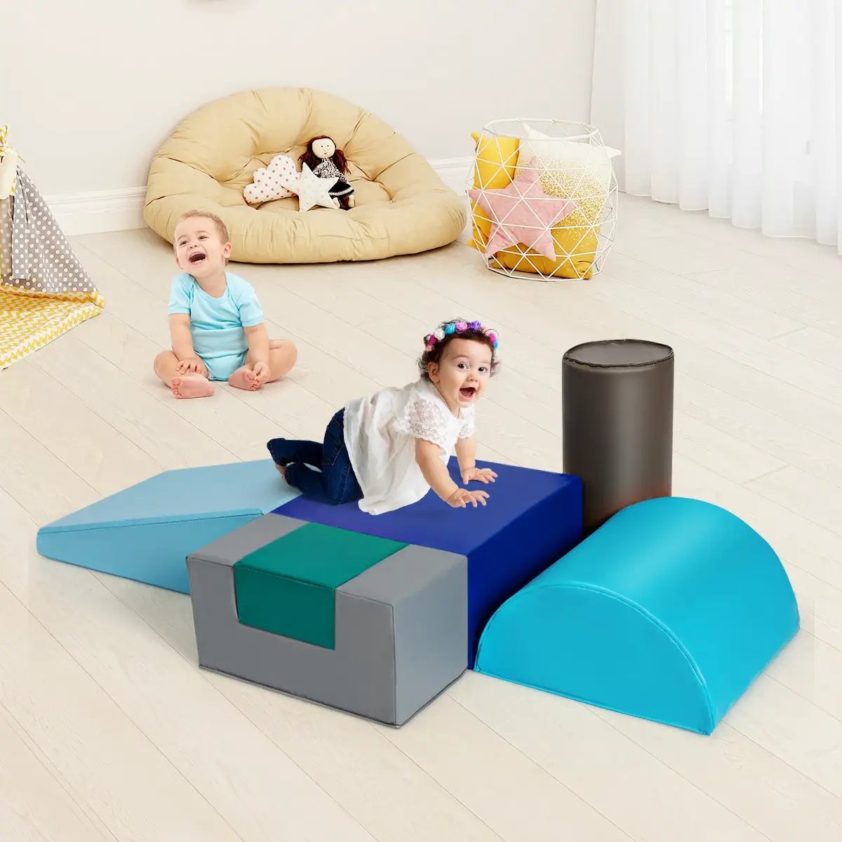 6 Piece Climb Crawl Play Set Indoor by DirectDeals