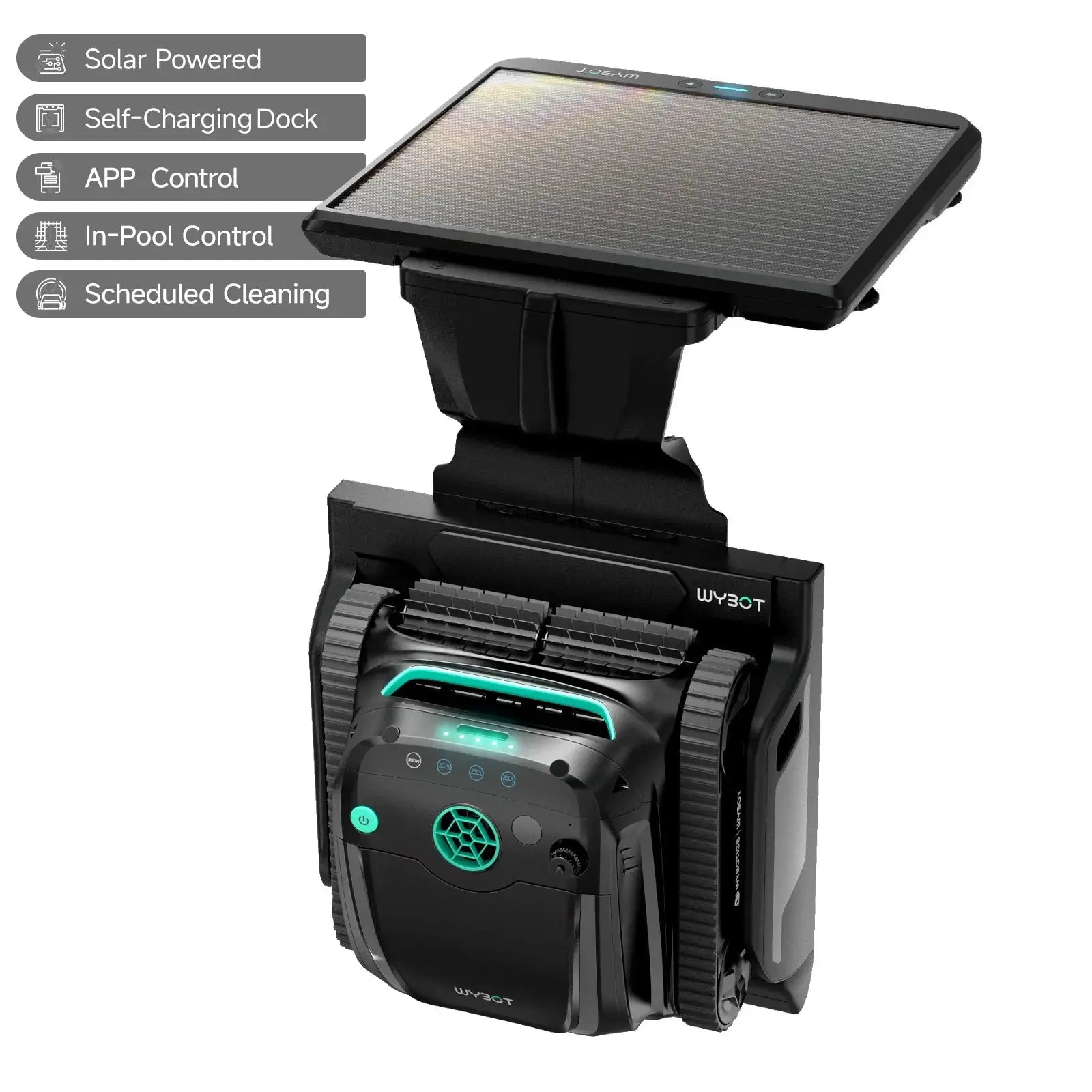 WYBOT S2 Solar with Solar-Powered Charging Dock Robotic Pool Cleaner by WYBOT