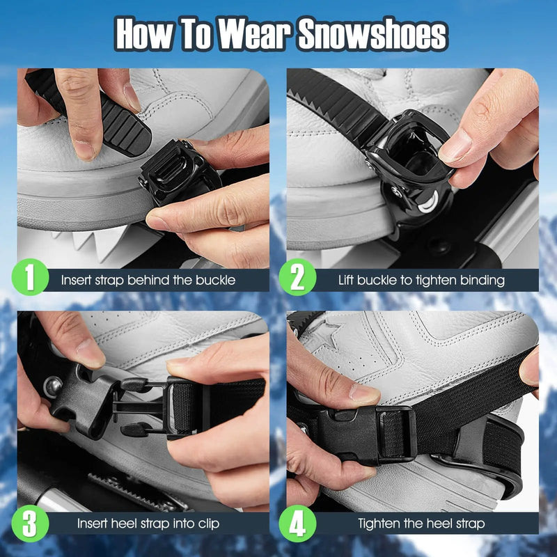 21/25/30 Inch 4-in-1 Lightweight Terrain Snowshoes with Flexible Pivot System by DirectDeals