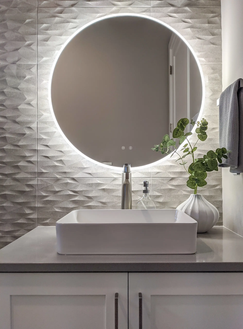 Zeek 36" Round Backlit LED Lighted Bathroom Wall Mirror Circular Acrylic Edge MARD36 by ZEEK