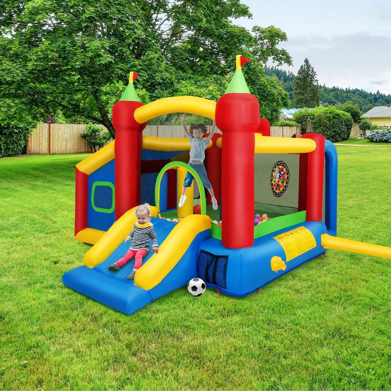 Inflatable Bounce House Kids Slide Jumping Castle without Blower by DirectDeals