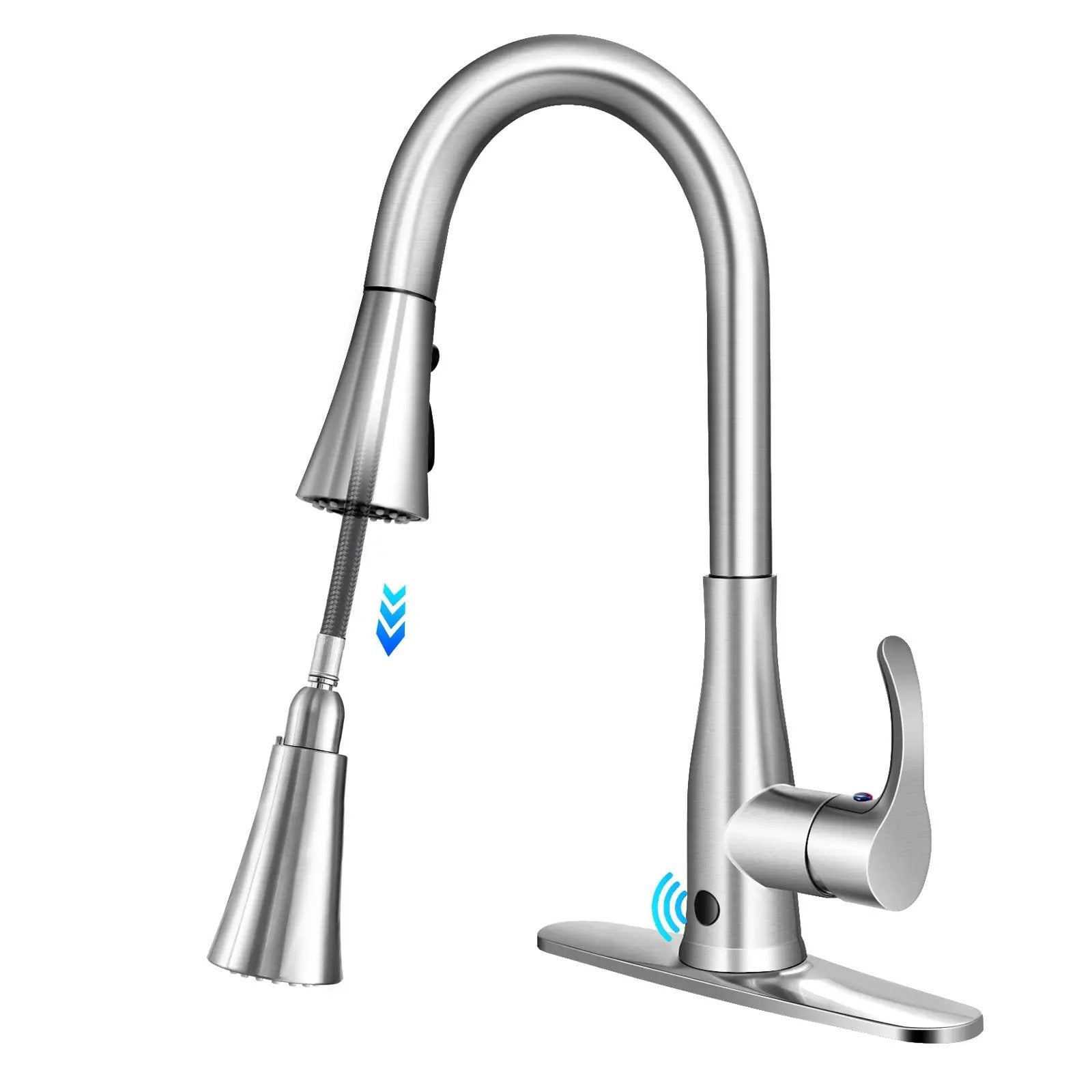 Touchless Kitchen Faucet with 360¬∞ Swivel Single Handle Sensor and 3 Mode Sprayer by DirectDeals