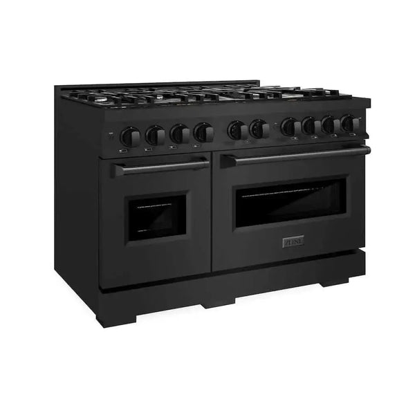 ZLINE 48" Classic Gas Range, Convection Gas Oven Black Stainless Steel, CGRB-48