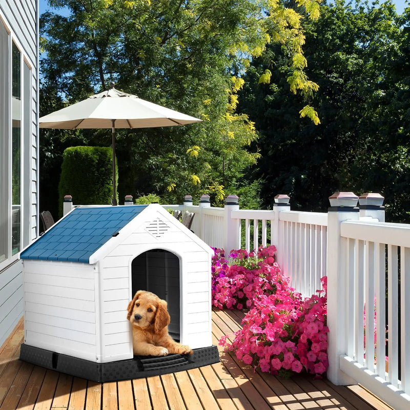 Indoor/Outdoor Waterproof Plastic Dog House Pet Puppy Shelter by DirectDeals