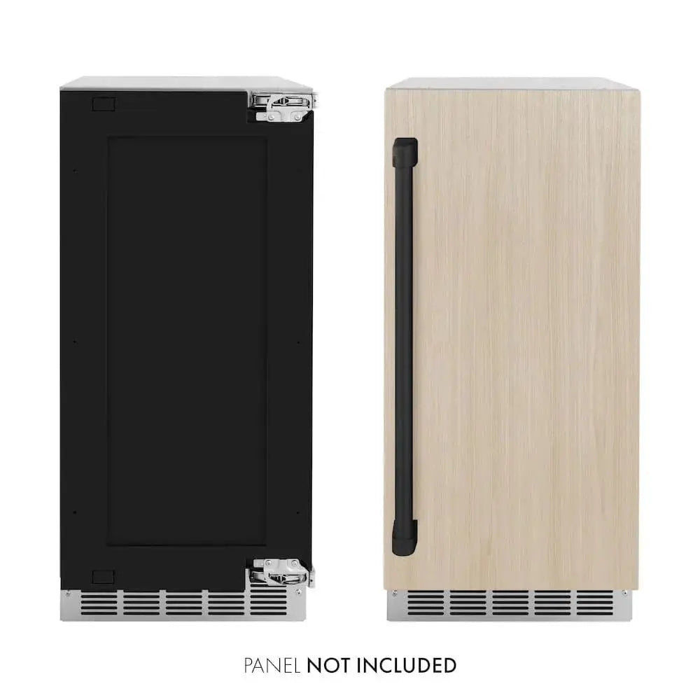 ZLINE 15" Touchstone Clear Cube Ice Maker Drain Pump Panel Ready Door Black Matte Door ICCDPZ-15-MB by Farmhouse Kitchen and Bath