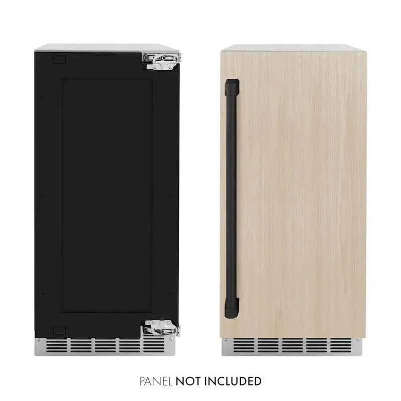 ZLINE 15" Touchstone Clear Cube Ice Maker Drain Pump Panel Ready Door Black Matte Door ICCDPZ-15-MB by Farmhouse Kitchen and Bath