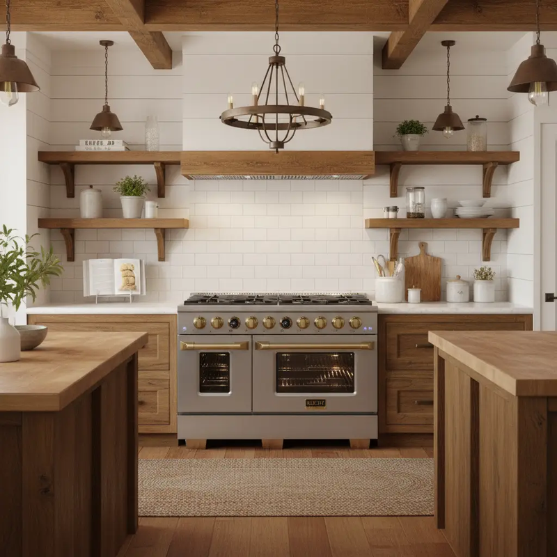 Kucht KX Series 48" Freestanding Dual Fuel Range Liquid Propane KXP48-GL/LP by Farmhouse Kitchen and Bath
