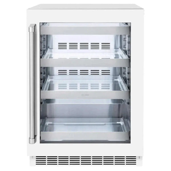 ZLINE 24" Touchstone 151 Can Beverage Fridge White Matte Glass Door RBSO-WM-24