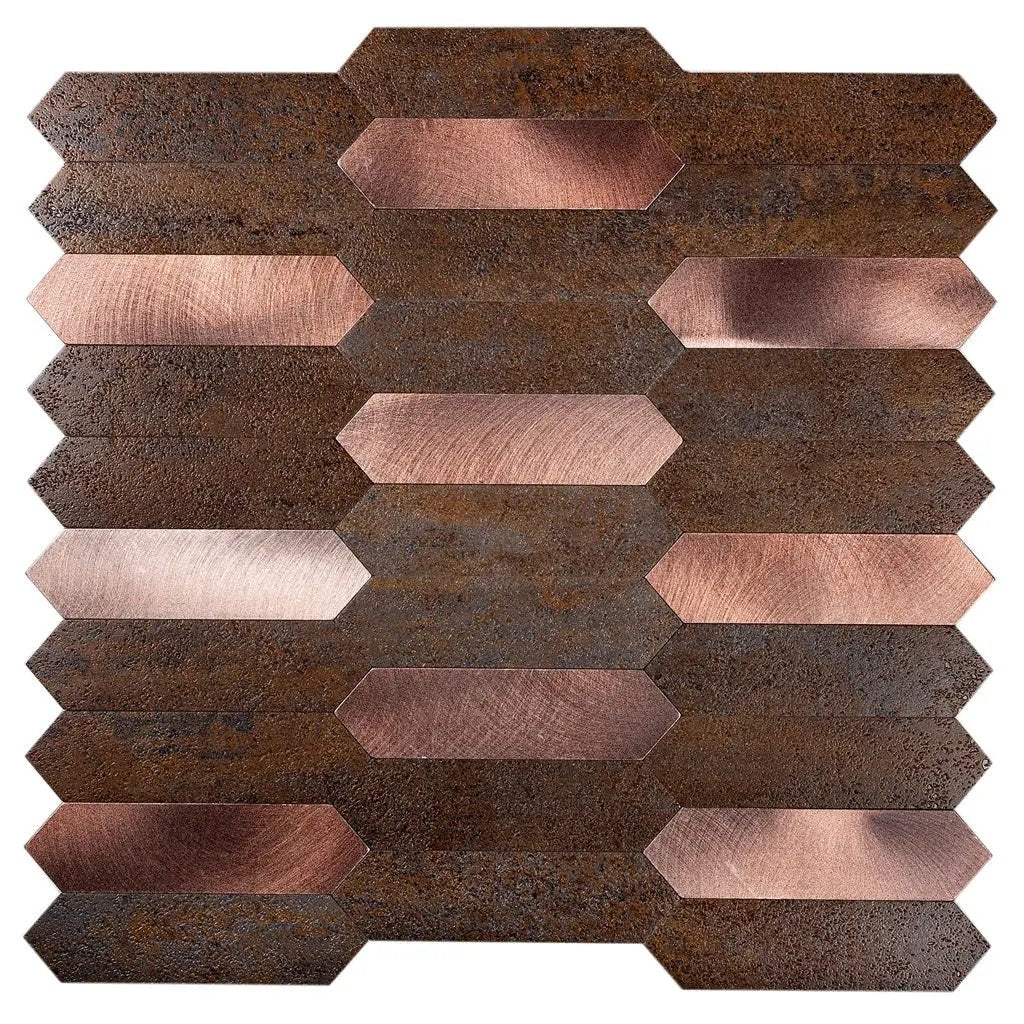 Copper 12x12 Honed Brick PVC Peel & Stick Tile (10 pack, 10 sq ft/case) by Apollo Tile