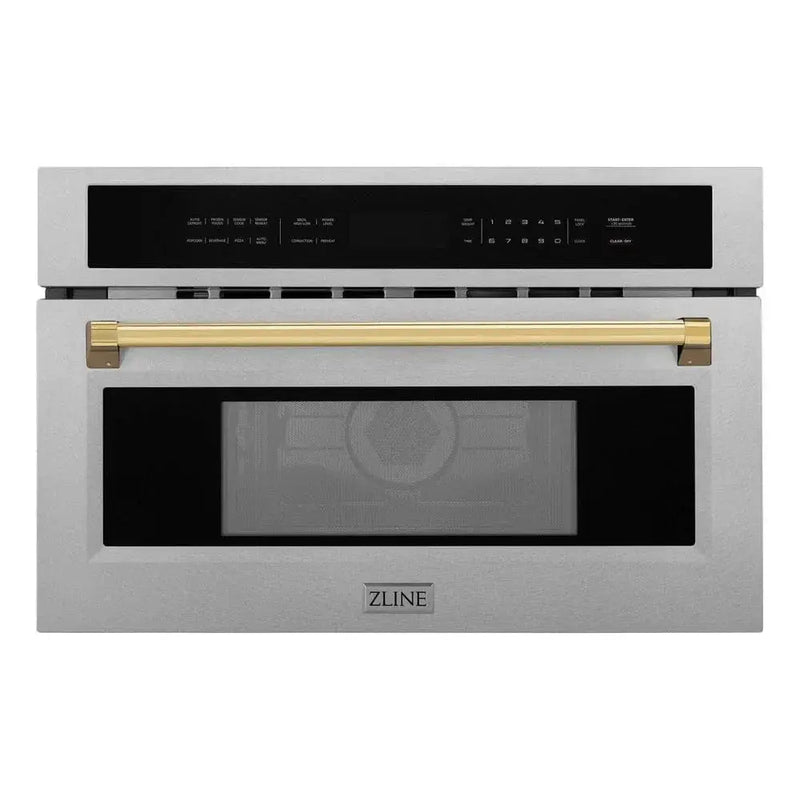 ZLINE 30” Convection Microwave, Stainless Steel, Gold MWOZ-30-SS-G by Farmhouse Kitchen and Bath