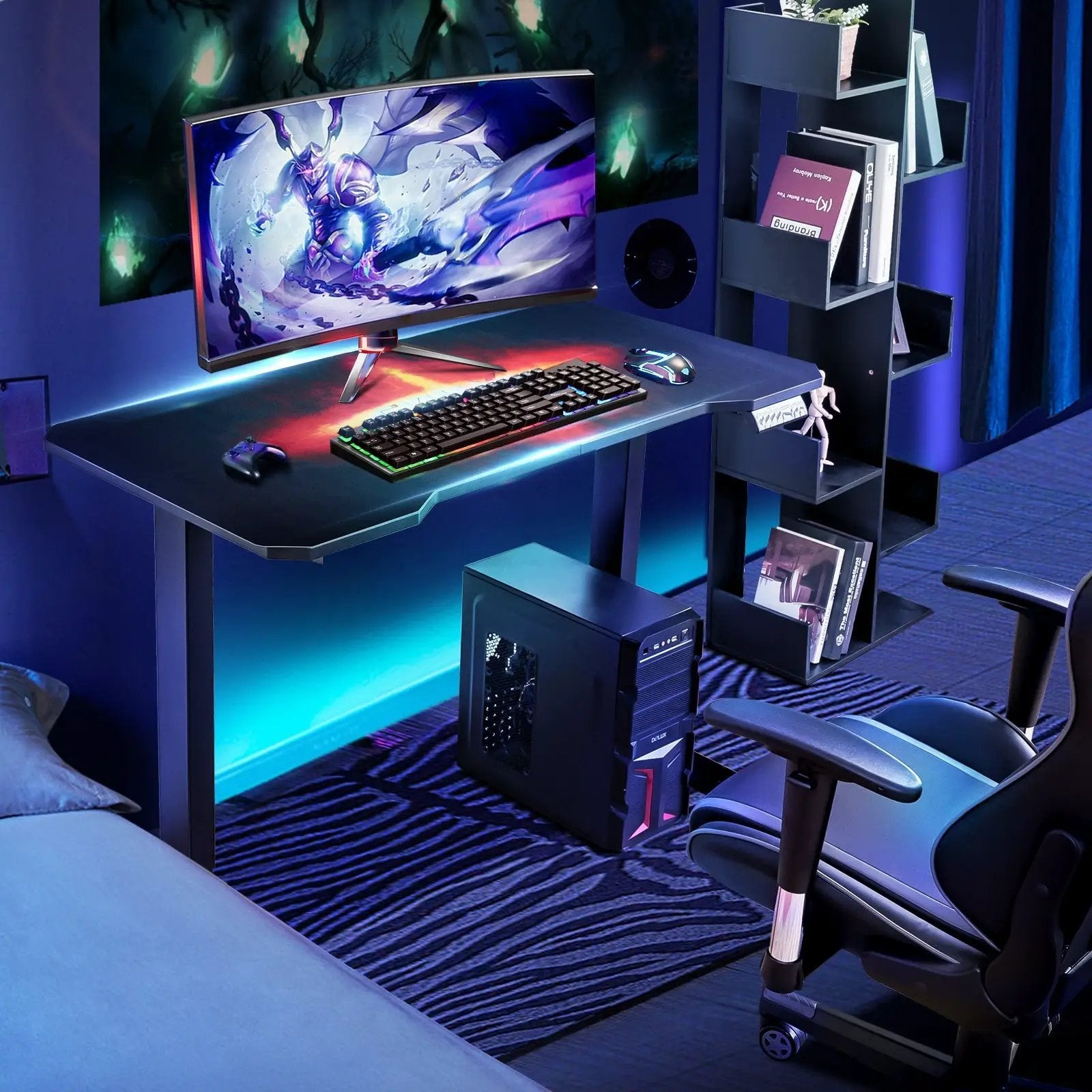 Electric Standing Gaming Desk with Height Adjustable Splice Board by DirectDeals