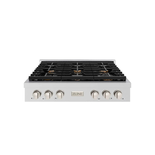 ZLINE 36" Paramount Gas Rangetop Stainless Steel Brass Burners SRT-BR-36