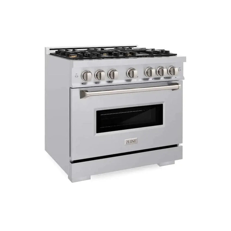 ZLINE 36" Classic Gas Range, Convection Gas Oven, Stainless Steel, Brass Burners, CGR-BR-36 by Farmhouse Kitchen and Bath