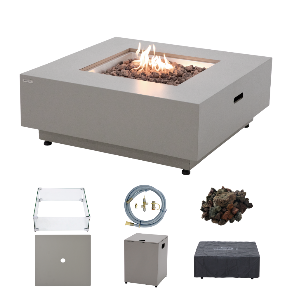 Propane Fire Pit Table Outdoor 50,000 BTU Firepits for Outside CSA Certified by EnvelorHome
