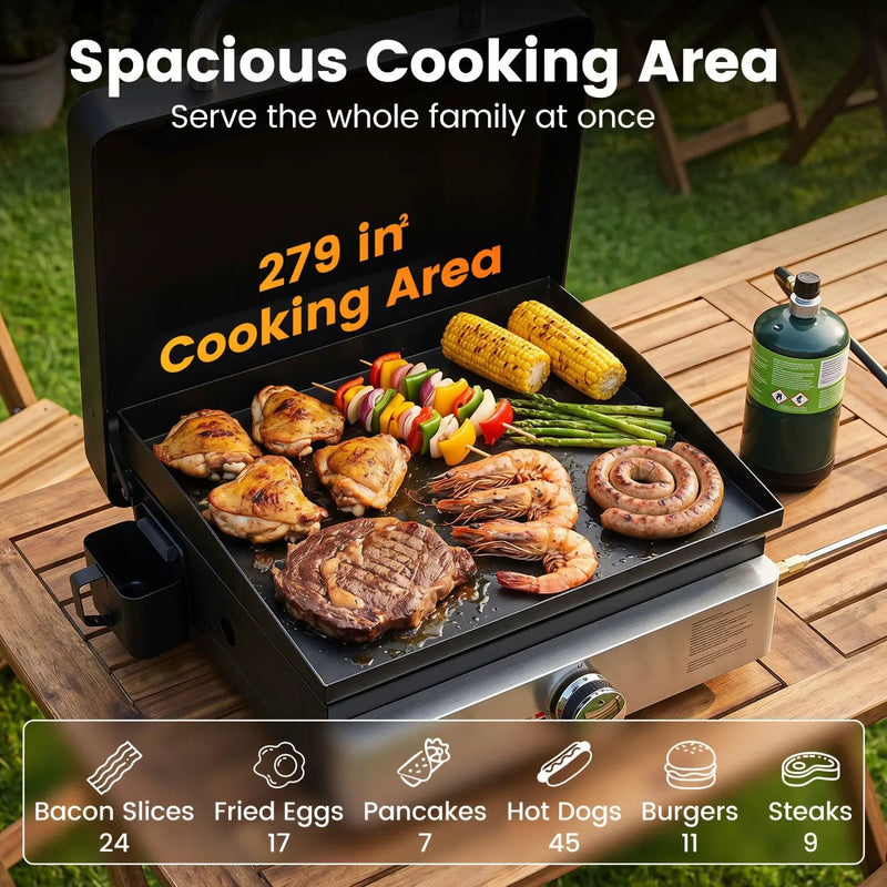 Portable Gas Griddle 1-Burner with Ceramic Non-Stick Plate by DirectDeals