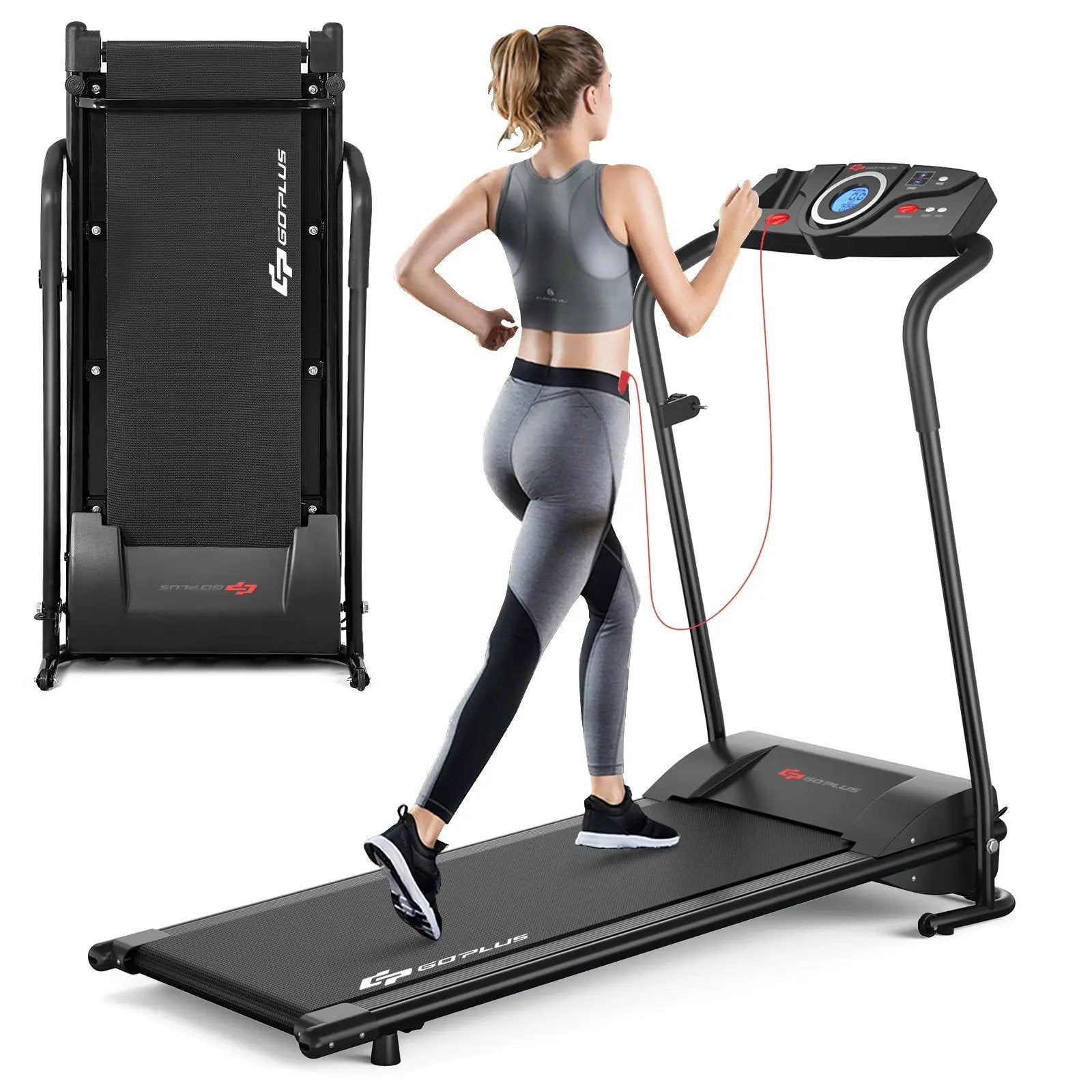 1.0 HP Electric Mobile Power Foldable Treadmill with Operation Display for Home by DirectDeals
