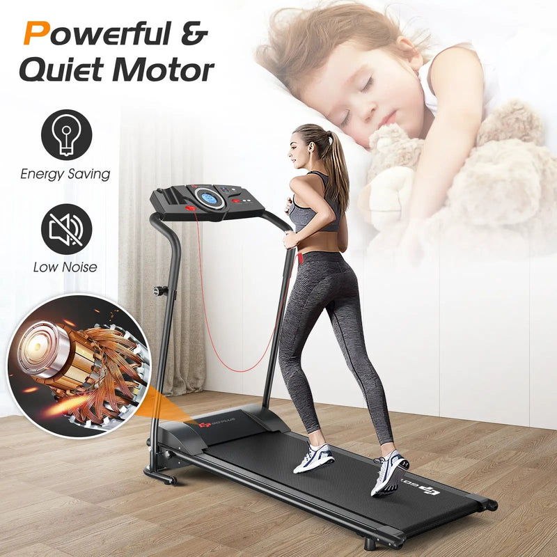 1.0 HP Electric Mobile Power Foldable Treadmill with Operation Display for Home by DirectDeals