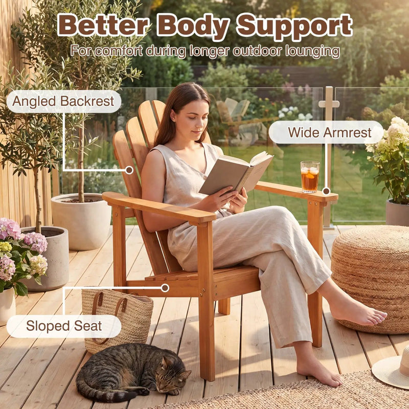 Stackable Adirondack Chairs - Solid Acacia Wood (2-Pack) by DirectDeals