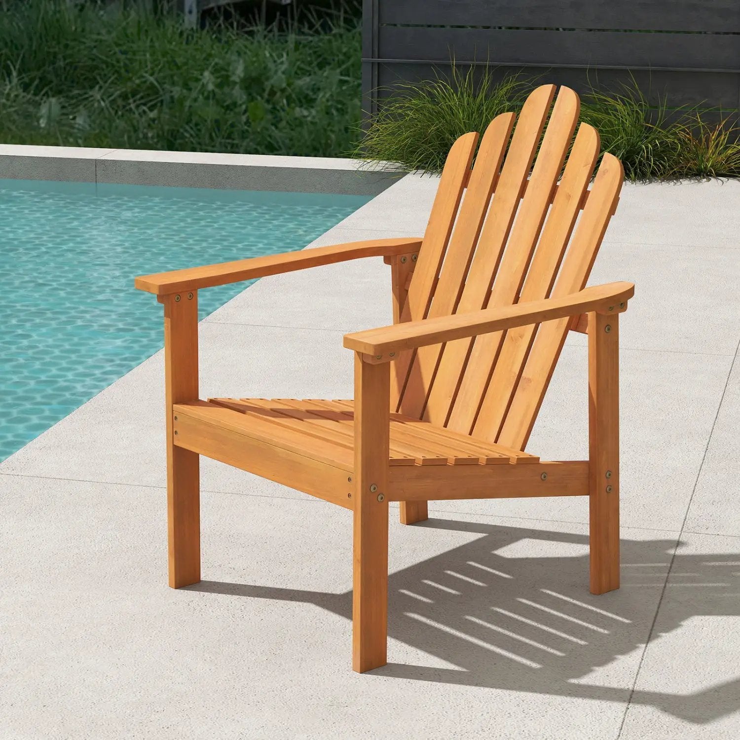 Stackable Adirondack Chairs - Solid Acacia Wood (2-Pack) by DirectDeals