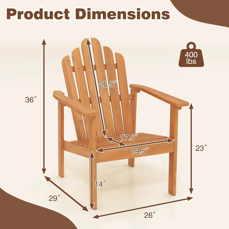 Stackable Adirondack Chairs - Solid Acacia Wood (2-Pack) by DirectDeals