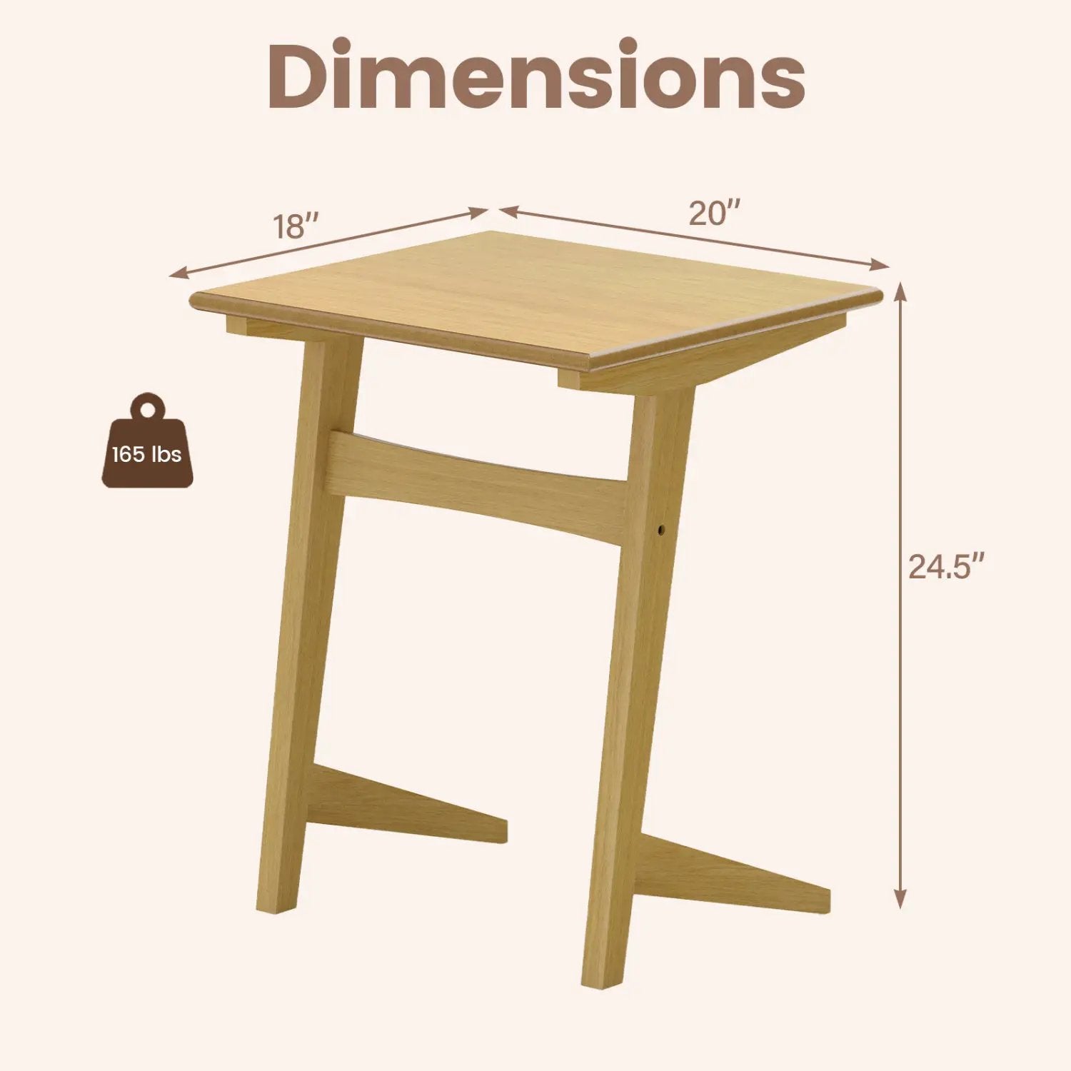 C-Shaped End Table Set of 2 with Wood Veneer Top by DirectDeals